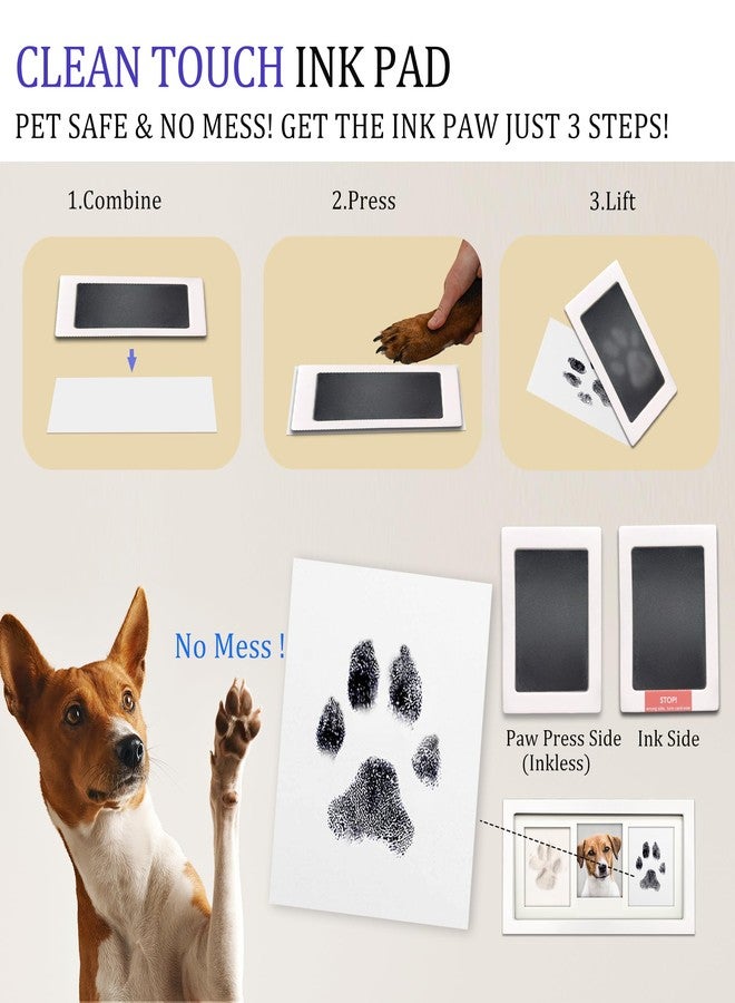 MYPAWLETS Paw Print Frame Kit,Dog/Cat Paw Print Kit,Soft Pawprint Clay&Clean Touch Ink Pad,Pet Paw Print Impression Kit with Customization Tool,Wooden Pet Memorial Frame,DIY Dog Lover Gifts-White - Image 4