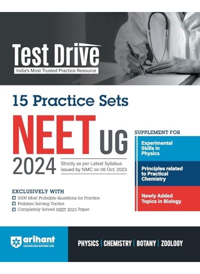 Arihant Test Drive 15 Practice Sets For Neet Ug 2024 