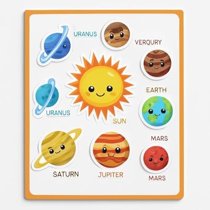 Fitto Solar System Educational Stickers for Kids – Planet Wall Decals, Removable Peel and Stick Space Stickers for Classroom & Nursery - Image 3