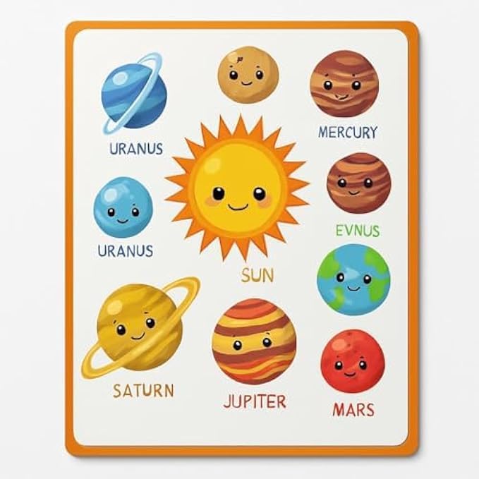Fitto Solar System Educational Stickers for Kids – Planet Wall Decals, Removable Peel and Stick Space Stickers for Classroom & Nursery - Image 2