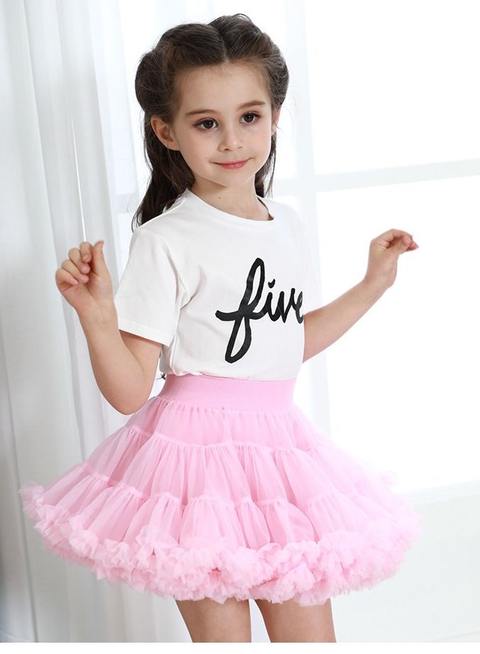Loquat Shaggy Skirt For Girls And Children Pink 