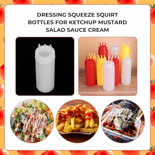 PUTHAK Plastic 3pcs Multicolor Squeeze Bottle 3 Hole Ketchup Mustard Salad Dressing Seasoning Squeezer Suitable for Family Restaurant Bakery(500ml) - Image 4