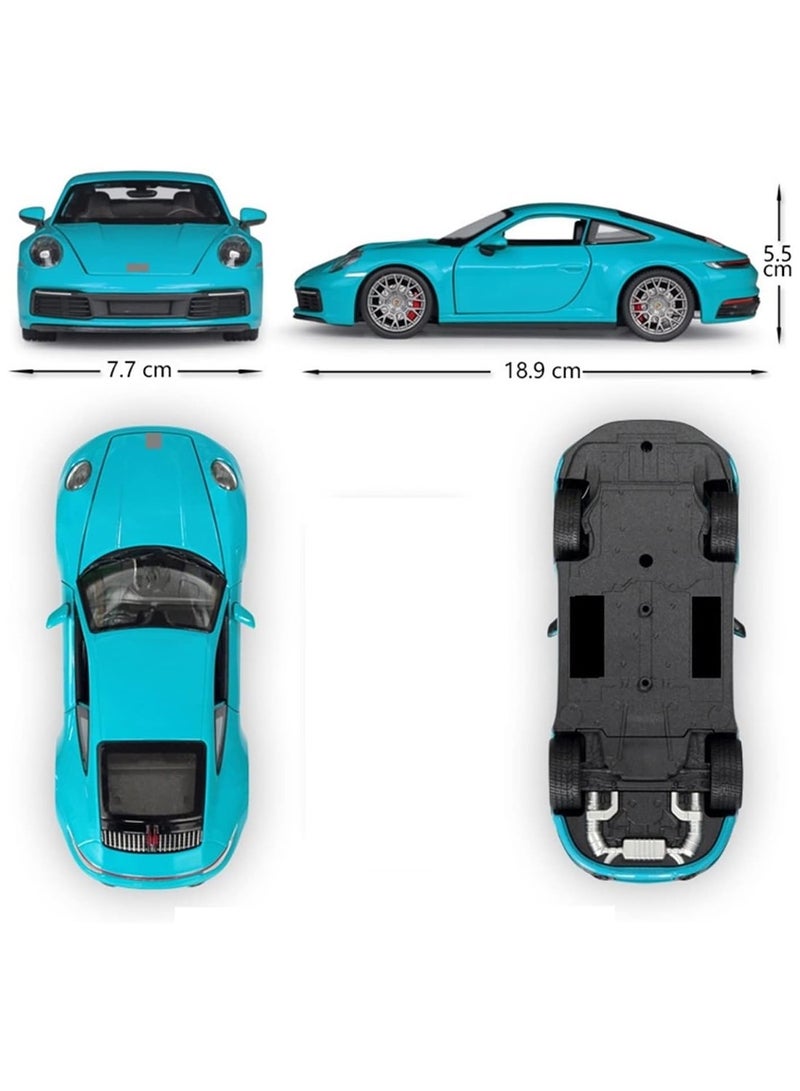 الأزرق بورش 911 كاريرا 4s سيارة رياضية سبيكة لعبة سيارة مجموعة الحلي هدية للأطفال - Image 2