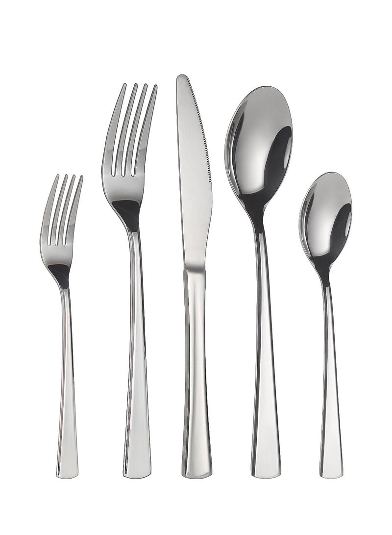 SUNHOME 30-Piece Stainless Steel Cutlery Set Kitchen Utensil Set Western Tableware Suitable For Home Kitchen Restaurant Hotel Party Dining Picnic Dining Exquisite Packaging Gift Silver - Image 5