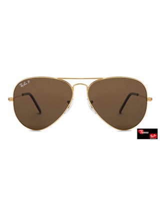 Unisex Polarized Full Rim Aviator Sunglasses - RB3025 001/57 58 - Lens Size: 58 mm - Gold - view 2