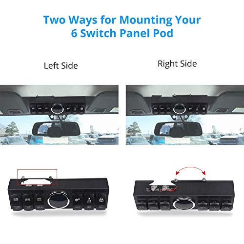 WATERWICH 6 Gang Rocker Switch Panel Pod with 80A Relay Box Circuit Breaker Source Control System Compatible with Jeep Wrangler JK JKU 2007-2018 with 12 Switch Covers & a Switch Clip Remover - Image 3