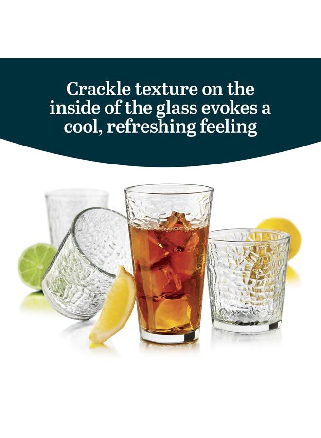 LIBBEY Yucatan Tumbler and Rock Glasses Drinking Set, Textured Drinking Glasses Set of 16, All Purpose Glass Cups Set for Events and Everyday Use - Image 4