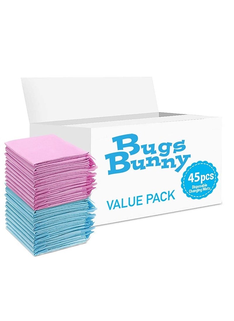 Bugs Bunny Disposable Changing Mats, 45 Counts, Soft Waterproof Mat, Portable Leak Proof Changing Mat, New Mom Leak-Proof Under pad, Mattress Table Protector Pad  - Image 1