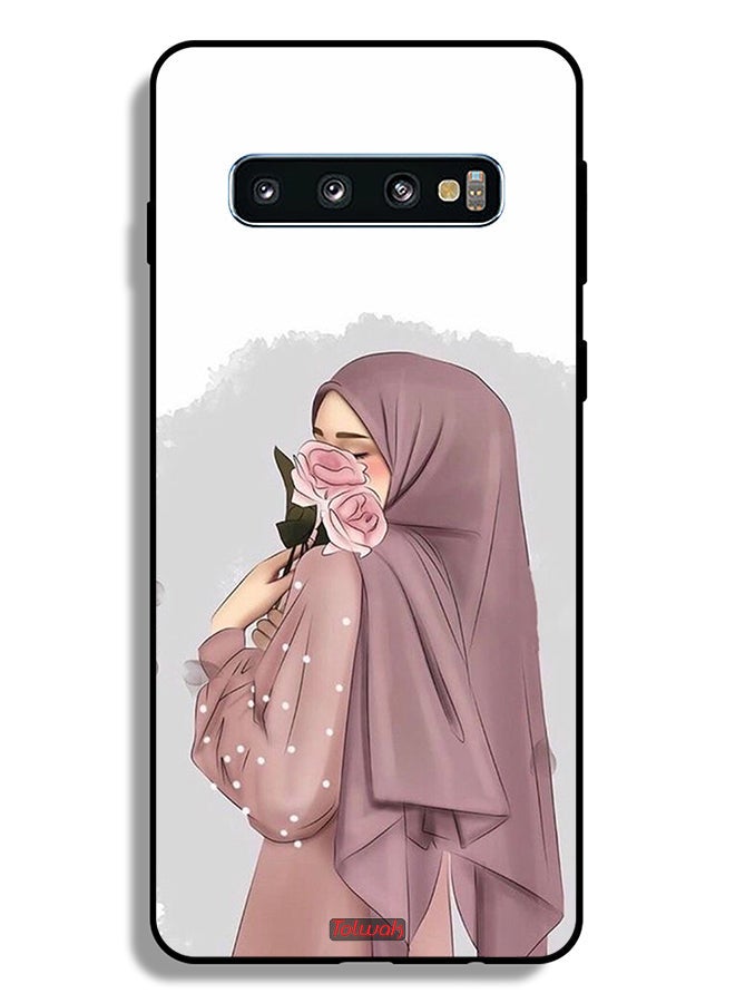 Tolwak Samsung Galaxy S10 Plus Protective Case Cover Holding Roses Girl Art - Image 2