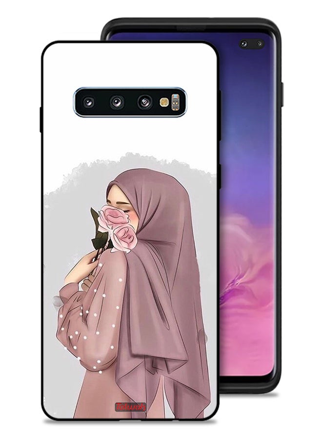 Tolwak Samsung Galaxy S10 Plus Protective Case Cover Holding Roses Girl Art - Image 1