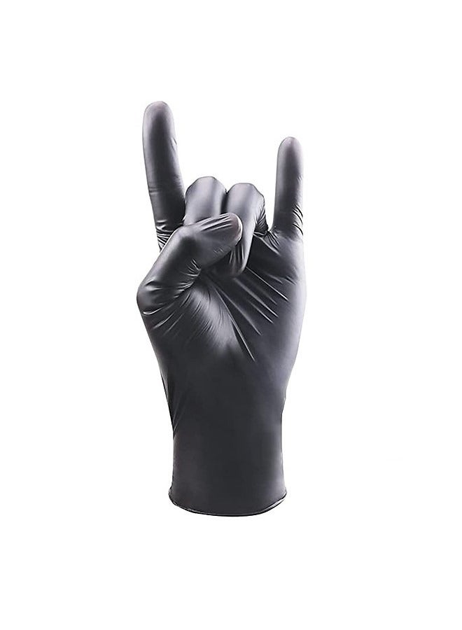 Powder Free Disposable Vinyl Black Gloves 100 Pcs