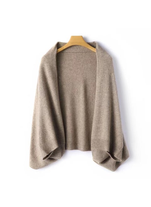 Soft Wool Shawl Wrap Autumn Winter Knit Beige