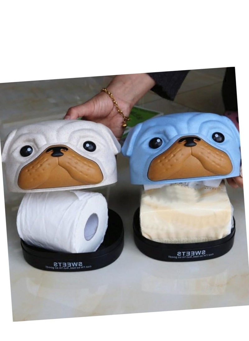 EHOME - 2pcs Tissue Holder Tissue Cover Paper Pot Paper Towel Holder Tissue Box Puppy Bobby Dog - Image 1