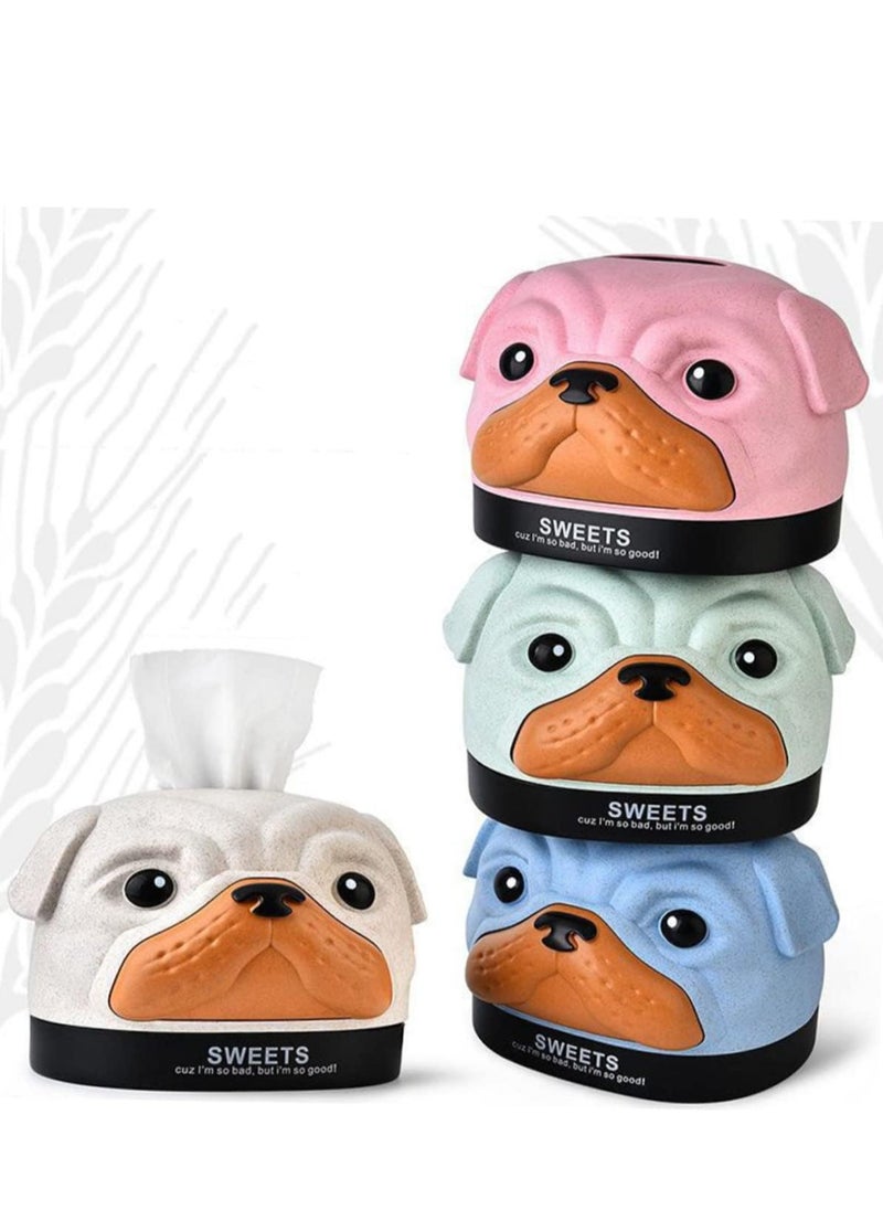 EHOME - 2pcs Tissue Holder Tissue Cover Paper Pot Paper Towel Holder Tissue Box Puppy Bobby Dog - Image 1