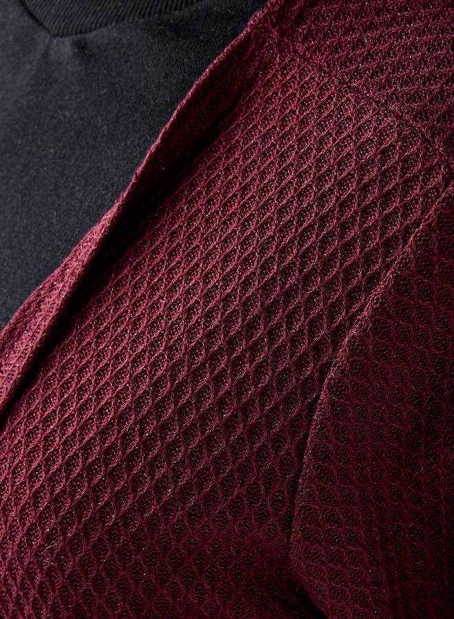 Ulla Popken  Ulla Popken Relaxed Fit Longline Textured Cardigan for Women | Best Price UAE