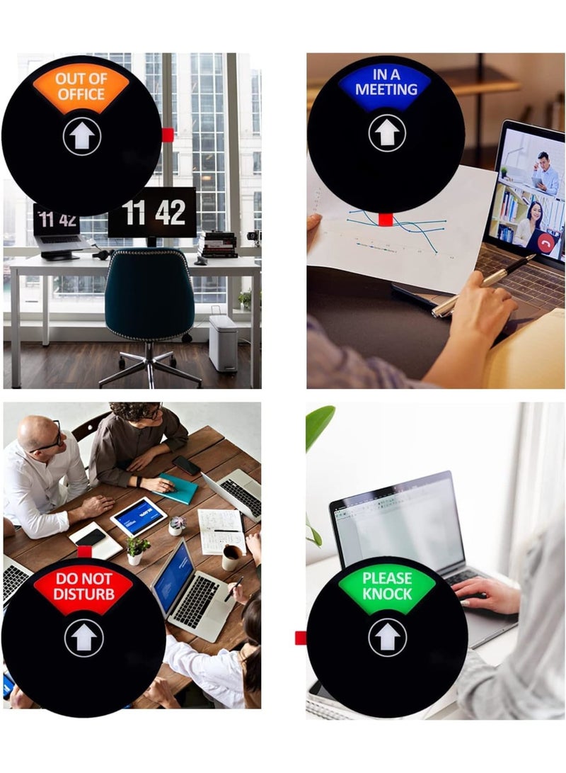SYOSI Privacy Sign for Office Door, Do Not Disturb Mark, Out of Office, Please Knock, In a Meeting Conference Gate Symbol, Black, 5 Inch - Essential Phylum Decor for Professional Settings - Image 4