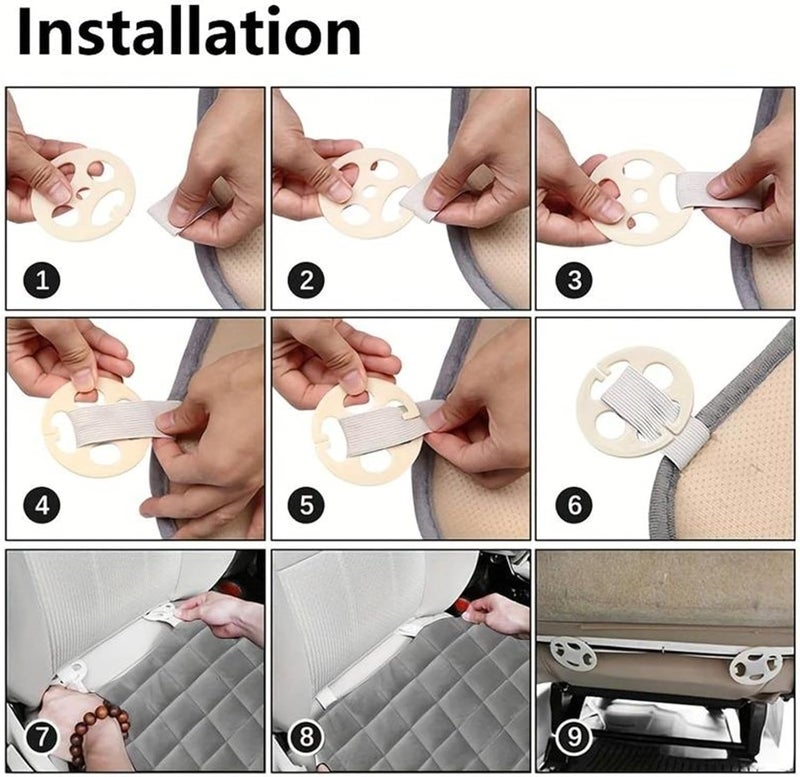 RADIANT Ultra-Soft Memory Foam with Non-Slip Grip and Storage Pouch Car Seat Cover Sponge Front Rear,– Universal Fit, All-Season (Grey Combo 3 Pcs) - Image 4