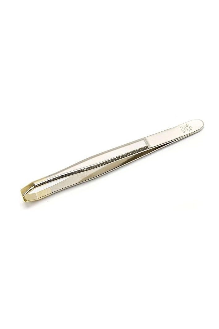 Fe Motif Tweezer Golden plated Straight Tip - Image 1