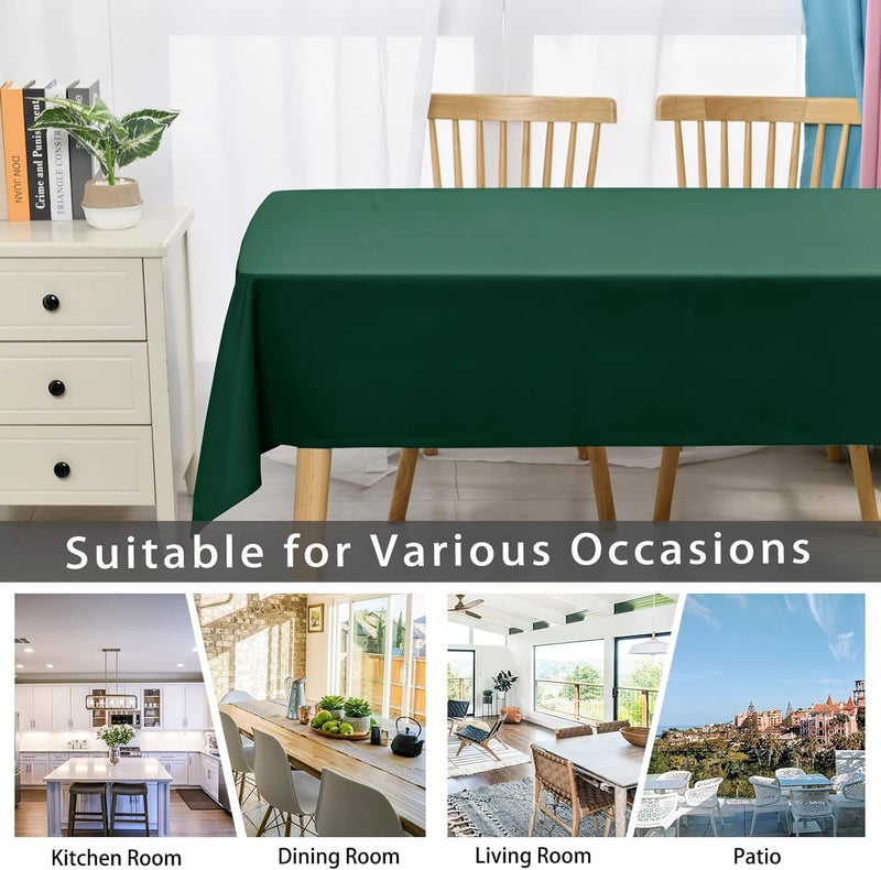 DWCN Green Tablecloth, Stain Protection, Washable Table Linen, Waterproof Tablecloth for Dining Room, Garden, Party, Weddings or Household, 135 x 180 cm - Image 3