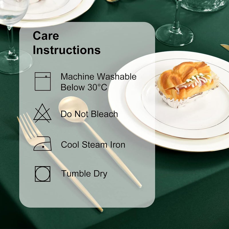 DWCN Green Tablecloth, Stain Protection, Washable Table Linen, Waterproof Tablecloth for Dining Room, Garden, Party, Weddings or Household, 135 x 180 cm - Image 5
