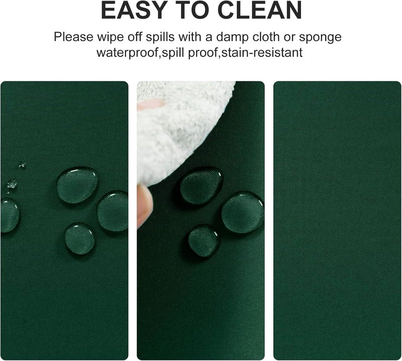 DWCN Green Tablecloth, Stain Protection, Washable Table Linen, Waterproof Tablecloth for Dining Room, Garden, Party, Weddings or Household, 135 x 180 cm - Image 2