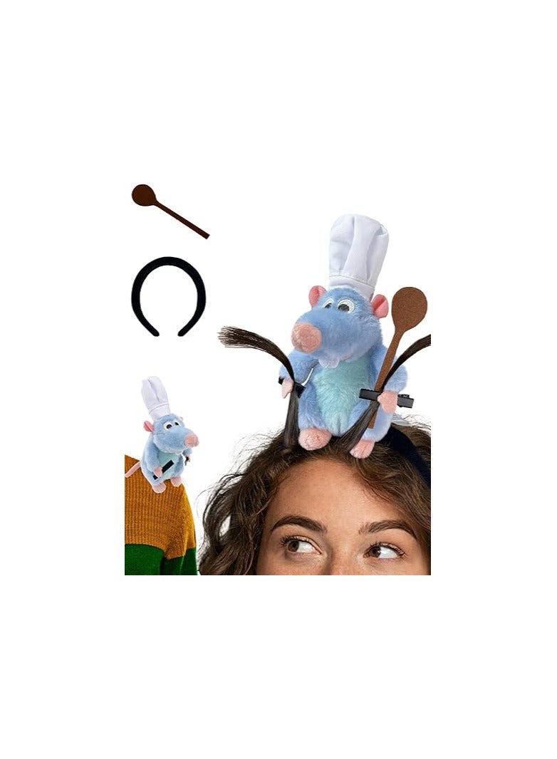 AUX Rat Headband Clip – Plush Toy Mouse Ears Hair Accessory | Funny Prank Novelty Hair Clip for Adults & Teens | Stuffed Animal Costume Props for Parties, Cosplay, Halloween & Gag Gifts - Image 2