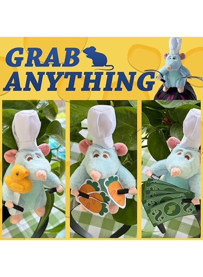 AUX Rat Headband Clip – Plush Toy Mouse Ears Hair Accessory | Funny Prank Novelty Hair Clip for Adults & Teens | Stuffed Animal Costume Props for Parties, Cosplay, Halloween & Gag Gifts - Image 4