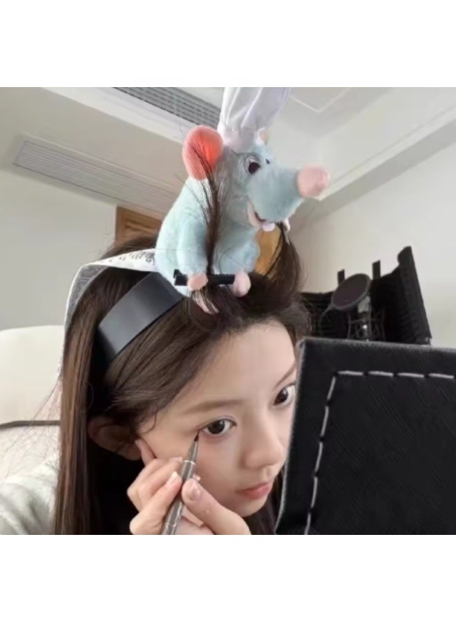 مشبك شعر لطيف على شكل فأر طاهٍ للفتيات والنساء | إكسسوار شعر على شكل راتاتوي كرتوني | عصابة رأس بتصميم مطبخ إبداعي | حامل شعر تنكريّ مرح للحفلات والهدايا والمناسبات التنكرية | عصابة رأس فأر الشيف - Image 5