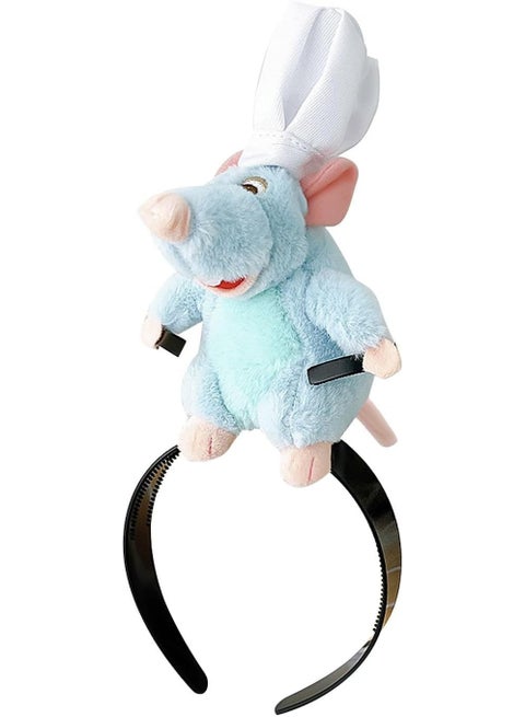 Hair Clip Cute Chef Rat  for Girls & Women | Cartoon Ratatouille Hair Accessory | Creative Kitchen Theme Headband | Fun Cosplay Hair Holder for Parties, Gifts & Costume Events | Chef Mouse Headband