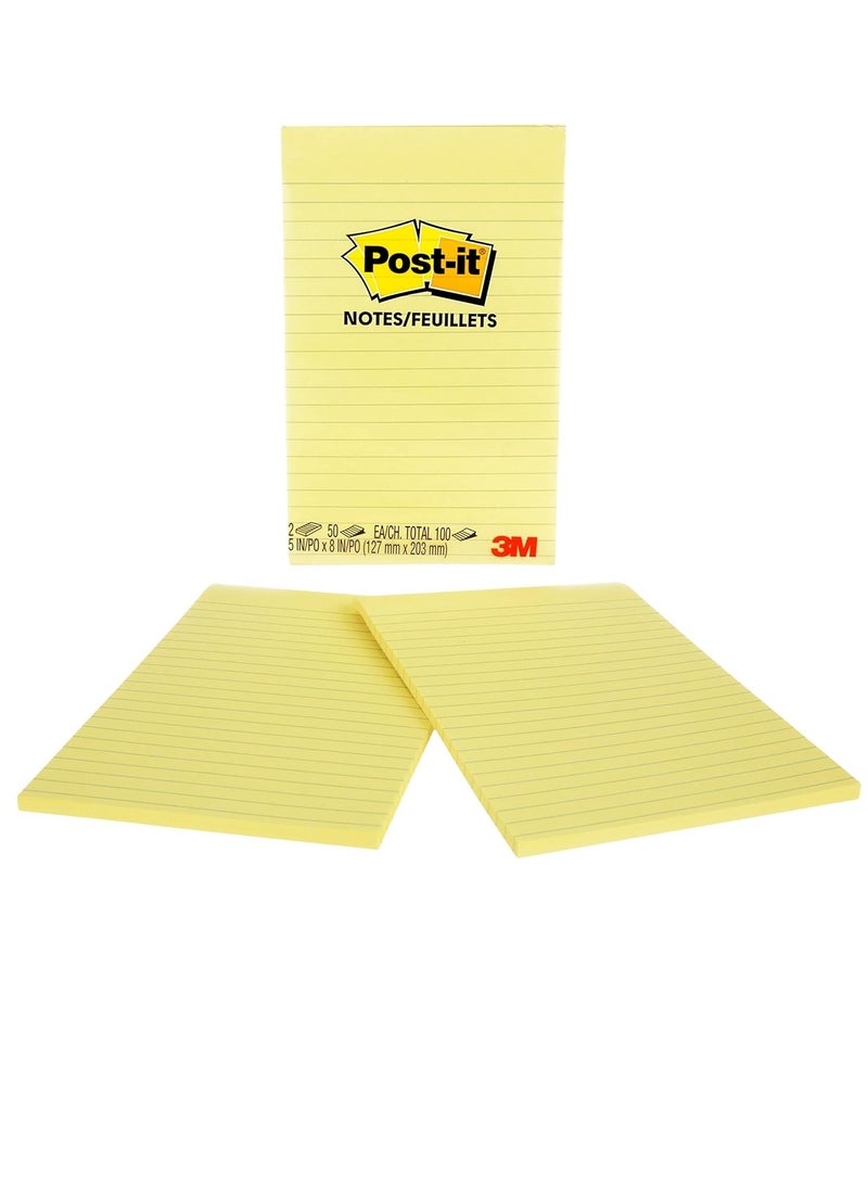 Post It 1 Pack Canary Yellow Lined Sticky Note 127 mm X 203 mm - Image 1