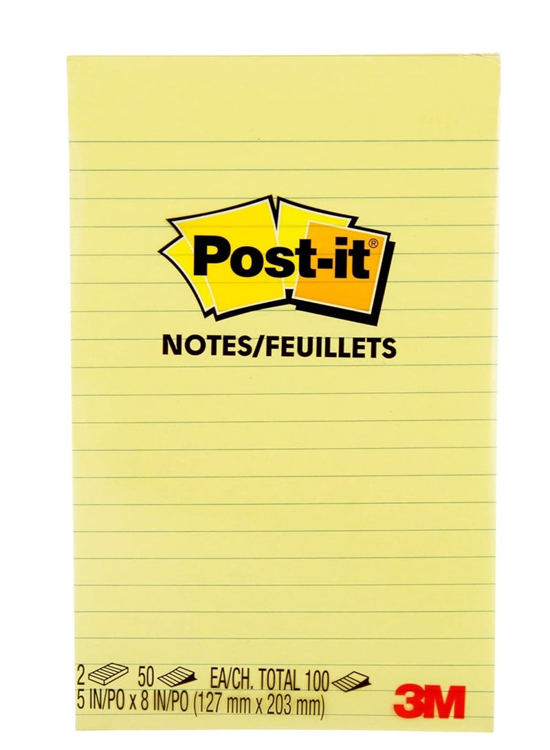Post It 1 Pack Canary Yellow Lined Sticky Note 127 mm X 203 mm - Image 2