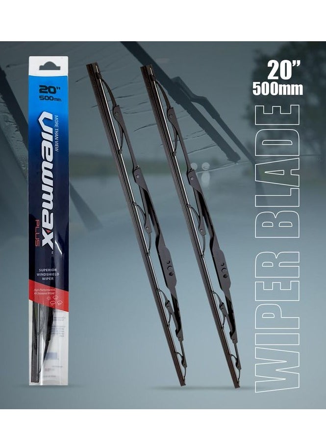 Viewmax Car Wiper Blades, Powerful Performance Conventional Windshield  Wiper Blades - VIEW MAX -2 Pcs- (20" 500mm)  - Image 2