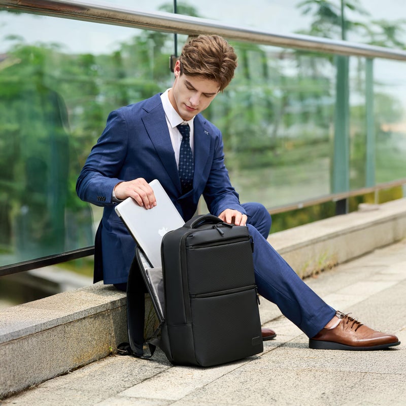 RAHALA Laptop Backpack 18L – Water-Resistant Slim Travel & Business Bag, Fits 15.6 Inch Laptop, Stylish Backpack for Men & Women RAL815 - Black - Image 3