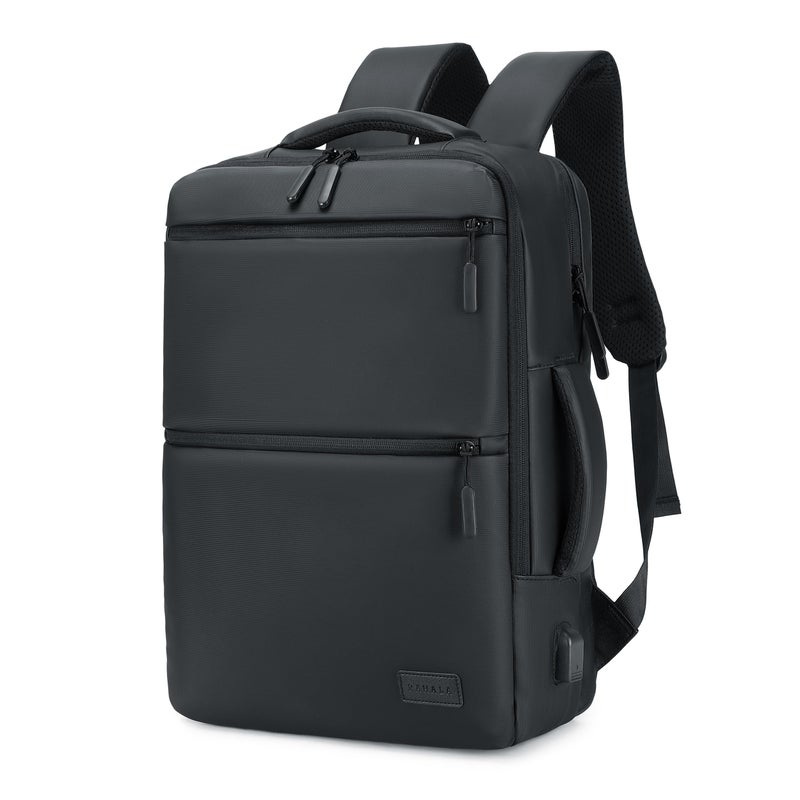 RAHALA Laptop Backpack 18L – Water-Resistant Slim Travel & Business Bag, Fits 15.6 Inch Laptop, Stylish Backpack for Men & Women RAL815 - Black - Image 1