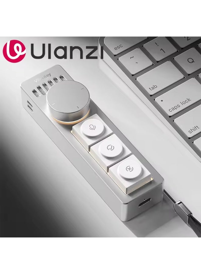 Ulanzi AU05 Vibe Key Al Voice Input Keyboard for Codex Claude Gemini AI Coding Video Meeting Studio with 3 Keys Adjustable Knob - Image 1