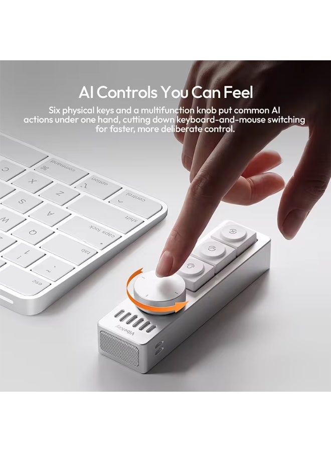 Ulanzi AU05 Vibe Key Al Voice Input Keyboard for Codex Claude Gemini AI Coding Video Meeting Studio with 3 Keys Adjustable Knob - Image 3