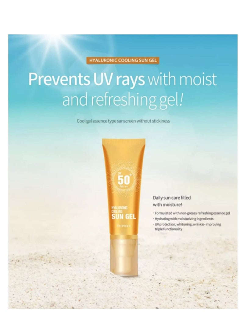 DEOPROCE - Deoproce Hyaluronic Cooling Sun Gel SPF50+ PA+++ 50g Korean Skincare |Anti-Aging| K-Beauty Sunscreen with No White Cast - Image 1
