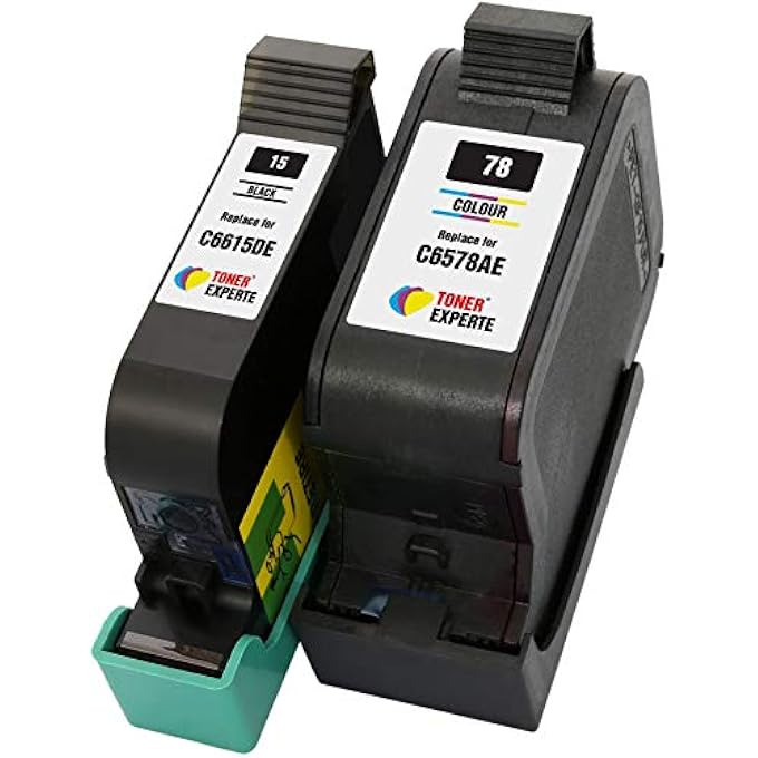 SET OF 2 XL COMPATIBLE INK CARTRIDGES REPLACEMENT FOR HP 15 HP 78 C6615DE C6578AE PSC 2120 700 720 750 760 900 950 OFFICEJET 5110 V30 V40 V45 DESKJET 3810 3820 815C 916C 920C 940C 948C 1 - Image 1