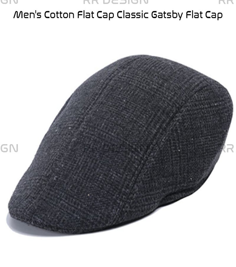 RR DESIGN Mens Thick Flax Beret Cap Newsboy Linen Hat Golf Hat Duckbill Cap- Summer Collections (Classic Flat - Brown) - Image 5