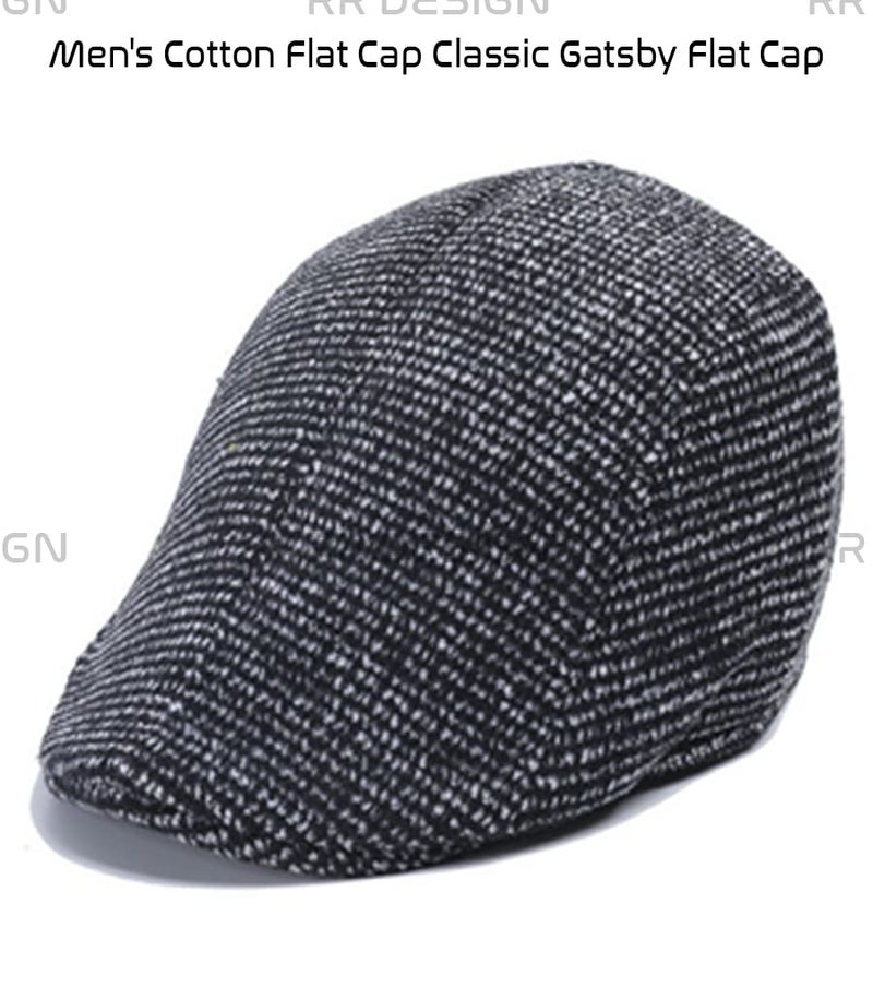 RR DESIGN Mens Thick Flax Beret Cap Newsboy Linen Hat Golf Hat Duckbill Cap- Summer Collections (Classic Flat - Brown) - Image 4