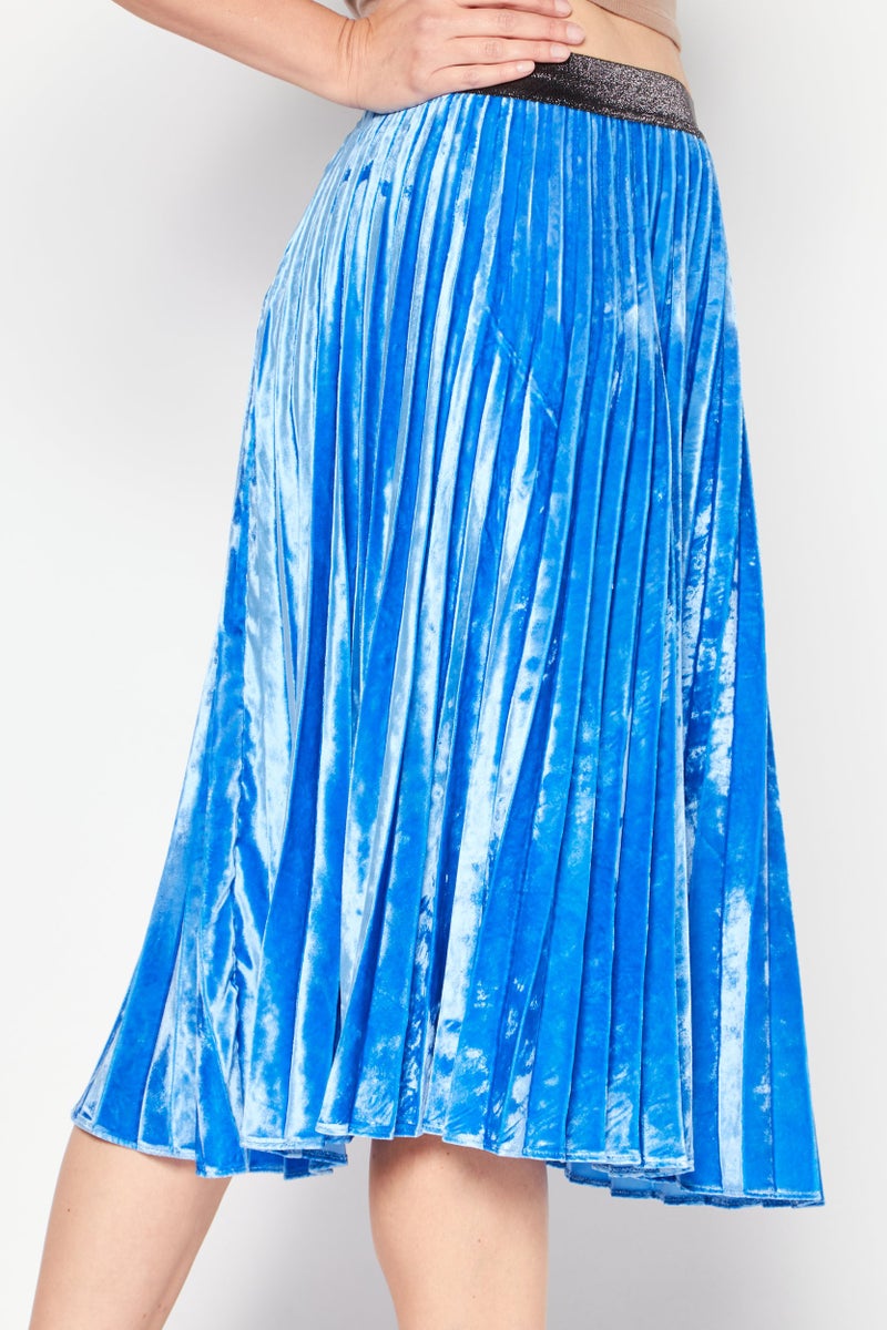 PINKO تنورة ميدي بسيطة للنساء، زرقاء - Image 3