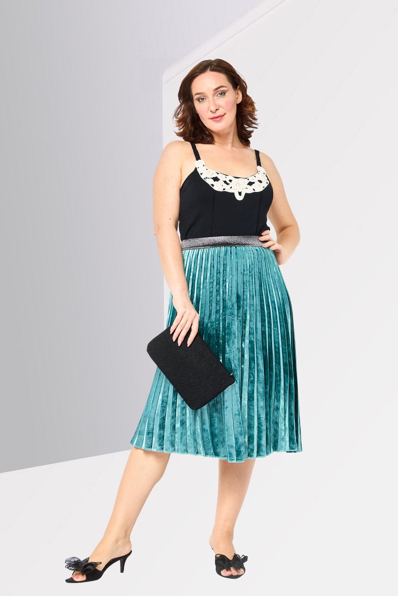 PINKO Women Plain Midi Skirt, Blue - Image 2