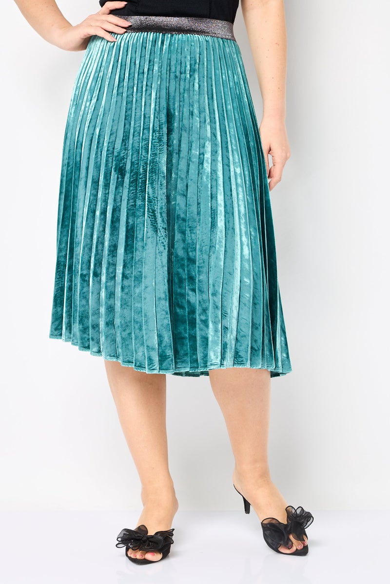 PINKO Women Plain Midi Skirt, Blue - Image 1