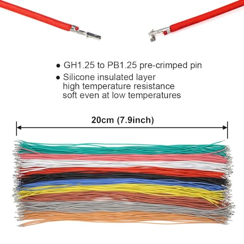 elechawk GH1.25 to PB1.25 Pre-Crimped Cables and Connectors Kit Compatible with JST GH 1.25mm and Molex PicoBlade 1.25mm for Pixhawk Cube 6C 6X Pixhawk4 - Image 4