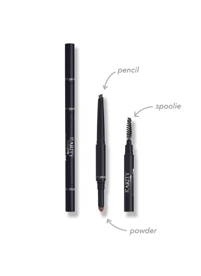 Influencer Approved 3 In 1 Retractable Makeup Eyebrow Pencil, Sweatproof, Ultra-Precise, Vegan, Fills In Gaps And Sparse Areas, Angled Pencil Tip And Tapered Powder Applicator. (Totally Taupe)