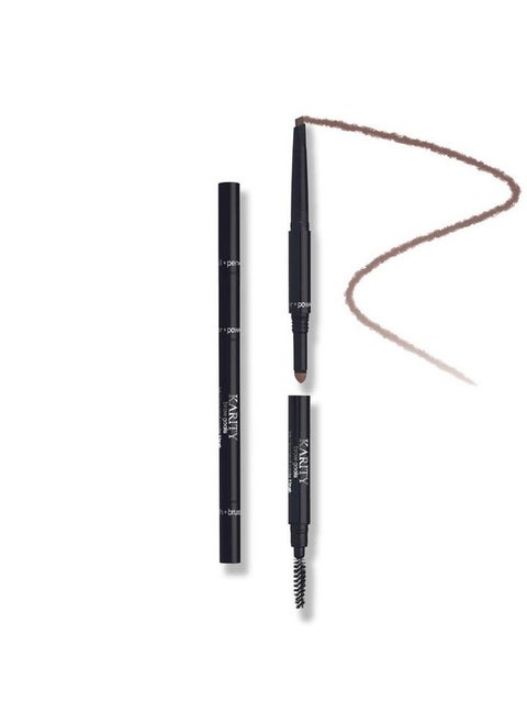 Influencer Approved 3 In 1 Retractable Makeup Eyebrow Pencil, Sweatproof, Ultra-Precise, Vegan, Fills In Gaps And Sparse Areas, Angled Pencil Tip And Tapered Powder Applicator. (Totally Taupe)