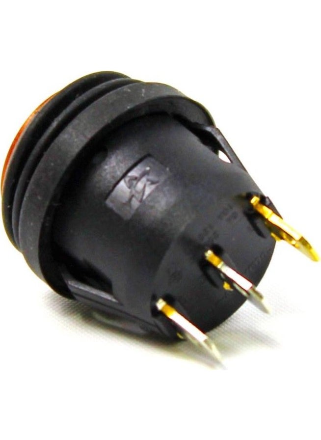 KAMPA Round Bellows Illuminated Switch 10 Pieces Orange, On-Off 3 Pin - Button Push Button Switch  - Image 3