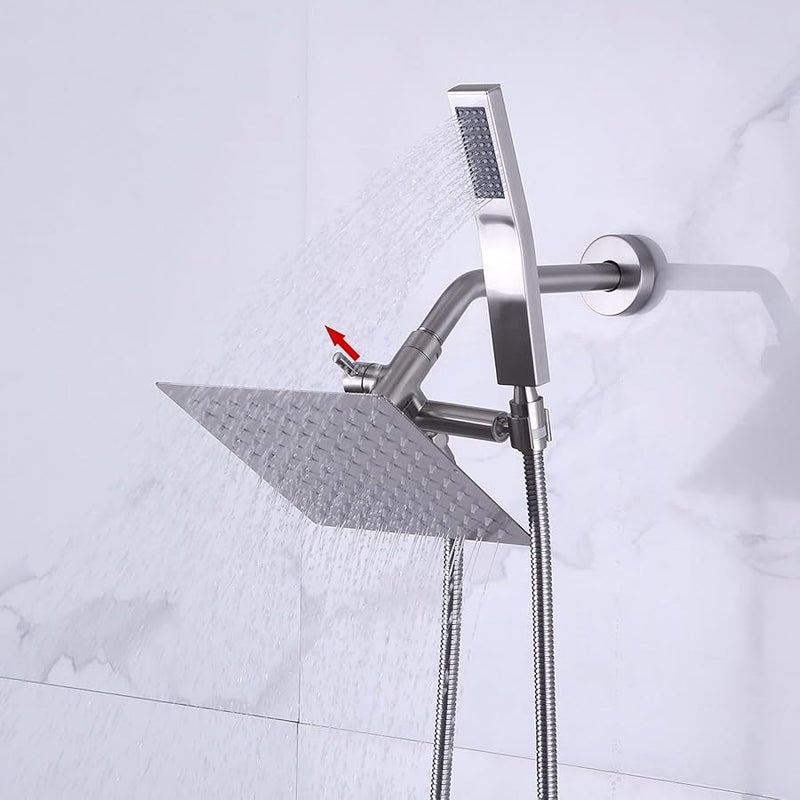 Solid Metal Shower Arm Diverter with Handshower Mount for Hand Held Showerhead 3-Way Bathroom Universal Shower System Replacement Part (Brushed Nickel) - Image 5