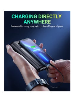 skjvxt Power Bank 20000mAh with with 2-Port Portable Charger, 22.5W Fast Charging, Built-in Cable, LED Display, Compatible for iPhone, Samsung Galaxy, etc.  - Image 3