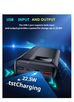 skjvxt Power Bank 20000mAh with with 2-Port Portable Charger, 22.5W Fast Charging, Built-in Cable, LED Display, Compatible for iPhone, Samsung Galaxy, etc.  - Image 5